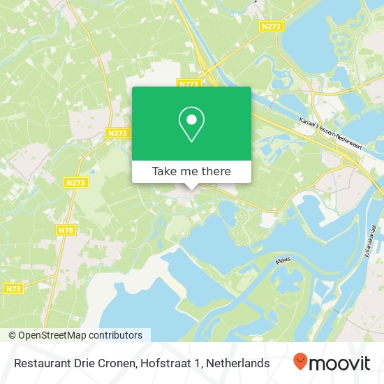 Restaurant Drie Cronen, Hofstraat 1 map