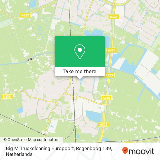 Big M Truckcleaning Europoort, Regenboog 189 map