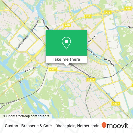 Gusta's - Brasserie & Café, Lübeckplein map