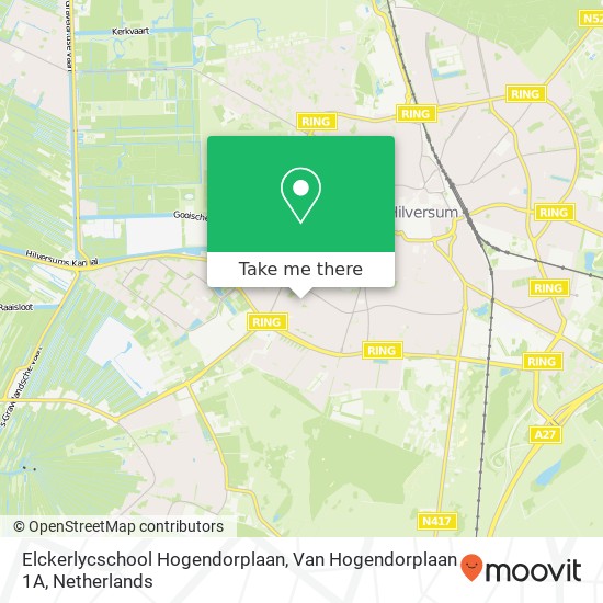 Elckerlycschool Hogendorplaan, Van Hogendorplaan 1A map