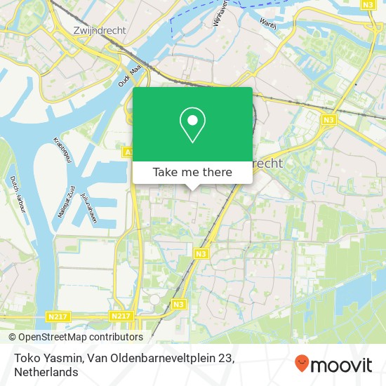 Toko Yasmin, Van Oldenbarneveltplein 23 map