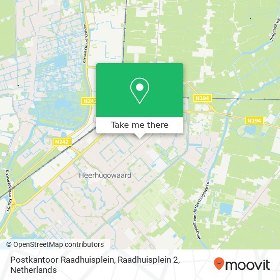 Postkantoor Raadhuisplein, Raadhuisplein 2 map