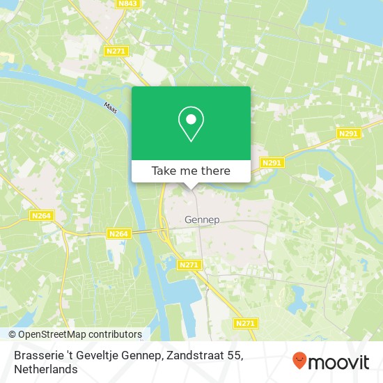 Brasserie 't Geveltje Gennep, Zandstraat 55 map