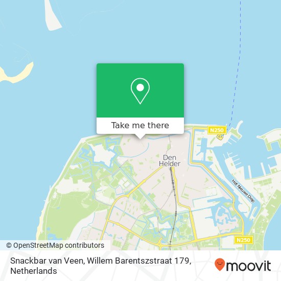 Snackbar van Veen, Willem Barentszstraat 179 map