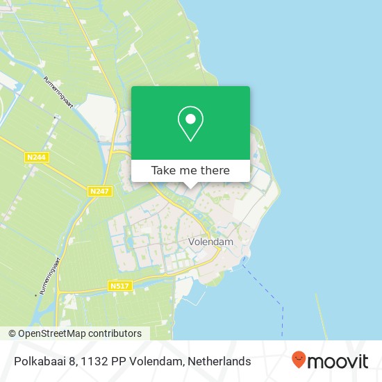 Polkabaai 8, 1132 PP Volendam Karte