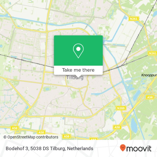 Bodehof 3, 5038 DS Tilburg map