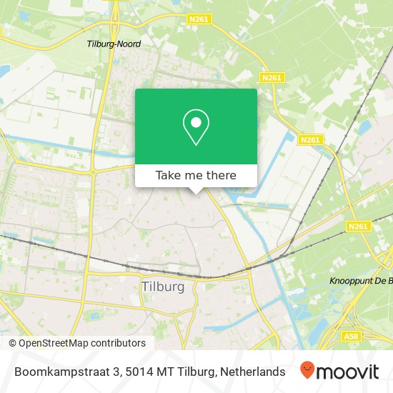 Boomkampstraat 3, 5014 MT Tilburg map