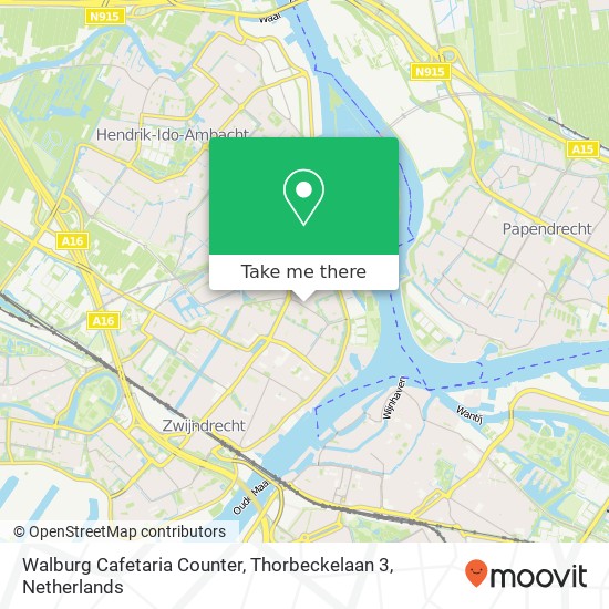 Walburg Cafetaria Counter, Thorbeckelaan 3 map