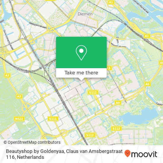 Beautyshop by Goldenyaa, Claus van Amsbergstraat 116 map