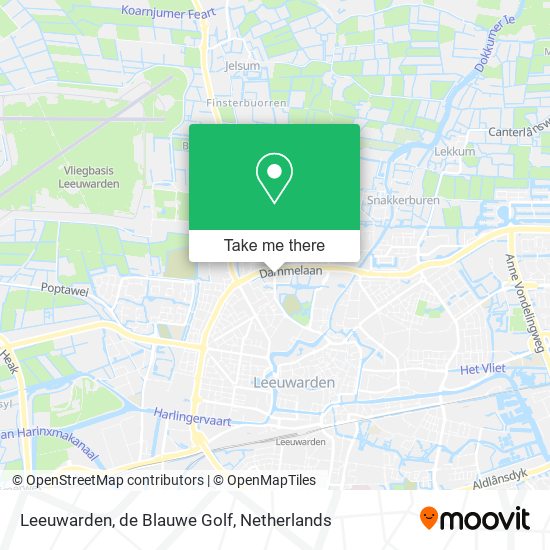 Leeuwarden, de Blauwe Golf map