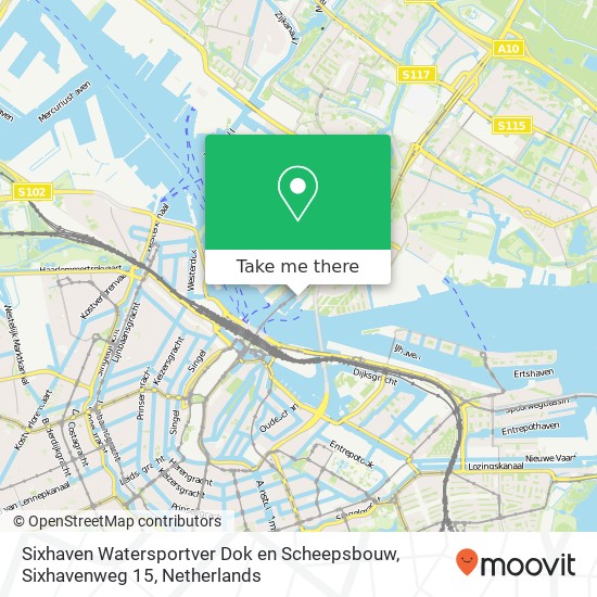 Sixhaven Watersportver Dok en Scheepsbouw, Sixhavenweg 15 map