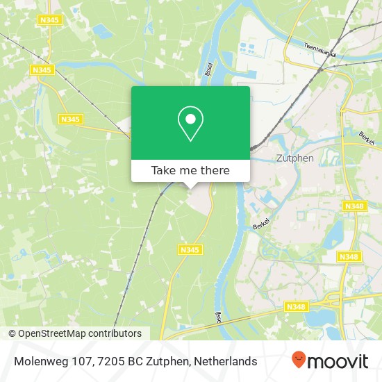 Molenweg 107, 7205 BC Zutphen map