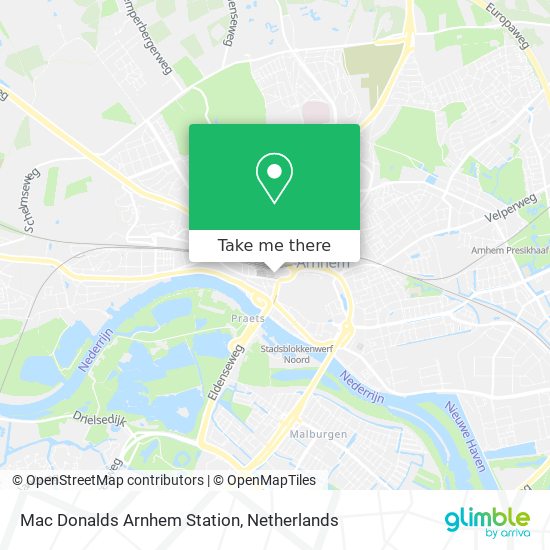 Mac Donalds Arnhem Station Karte