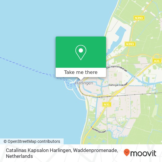 Catalinas Kapsalon Harlingen, Waddenpromenade map