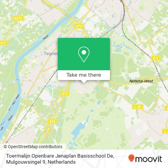 Toermalijn Openbare Jenaplan Basisschool De, Mulgouwsingel 9 map