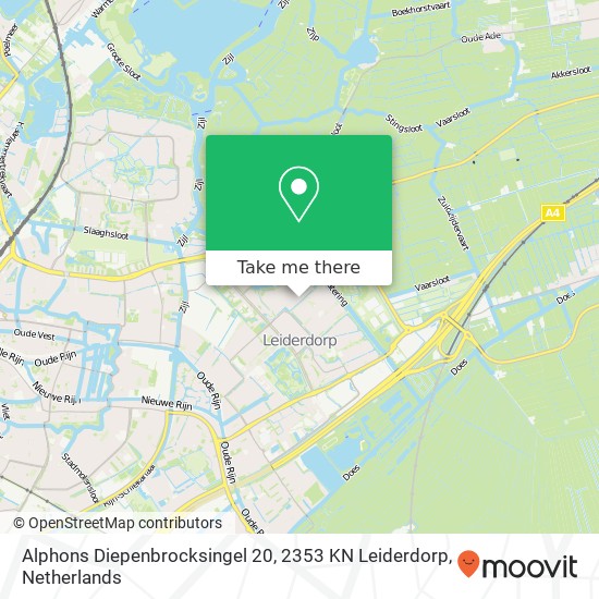 Alphons Diepenbrocksingel 20, 2353 KN Leiderdorp map