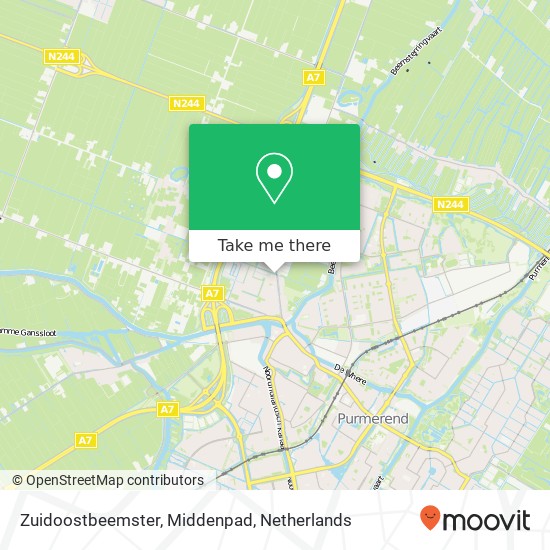 Zuidoostbeemster, Middenpad map