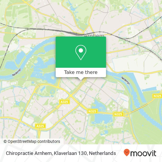 Chiropractie Arnhem, Klaverlaan 130 map