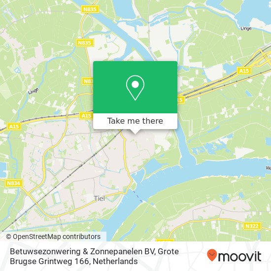 Betuwsezonwering & Zonnepanelen BV, Grote Brugse Grintweg 166 map