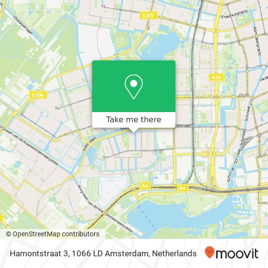 Hamontstraat 3, 1066 LD Amsterdam map