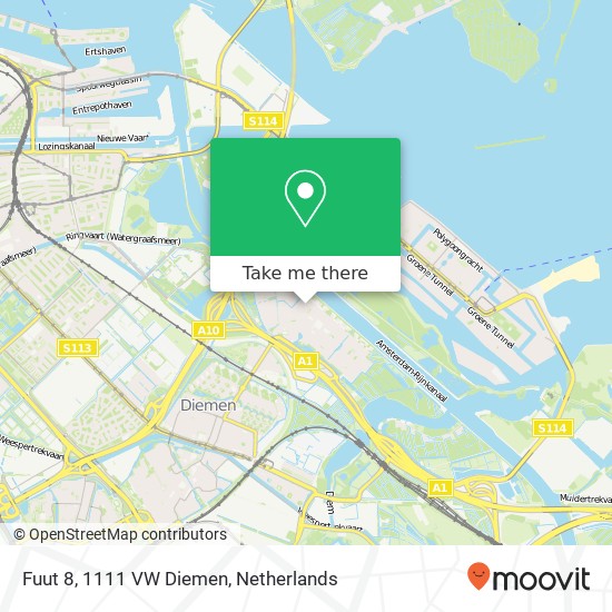 Fuut 8, 1111 VW Diemen map