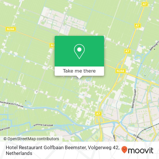 Hotel Restaurant Golfbaan Beemster, Volgerweg 42 Karte