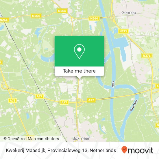 Kwekerij Maasdijk, Provincialeweg 13 map