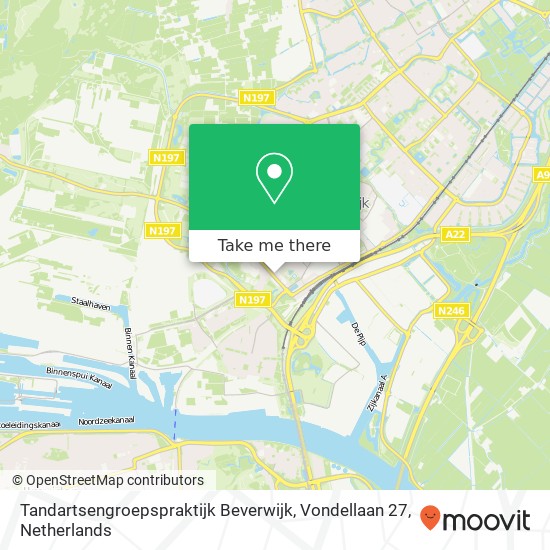 Tandartsengroepspraktijk Beverwijk, Vondellaan 27 map