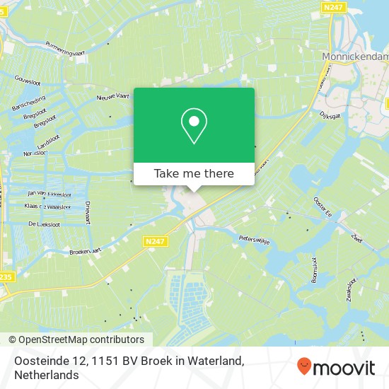 Oosteinde 12, 1151 BV Broek in Waterland map