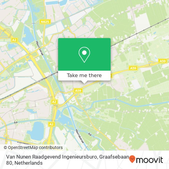 Van Nunen Raadgevend Ingenieursburo, Graafsebaan 80 map