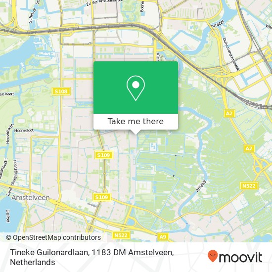 Tineke Guilonardlaan, 1183 DM Amstelveen map