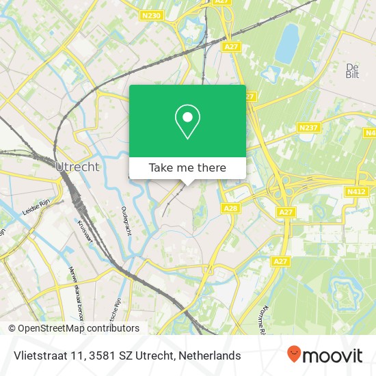Vlietstraat 11, 3581 SZ Utrecht map