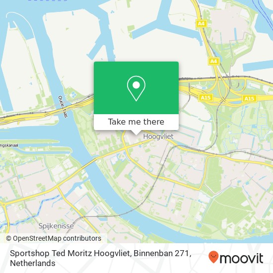 Sportshop Ted Moritz Hoogvliet, Binnenban 271 map