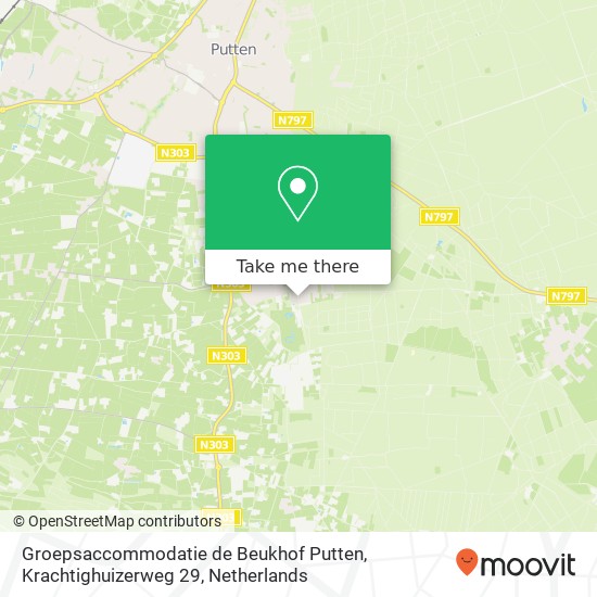 Groepsaccommodatie de Beukhof Putten, Krachtighuizerweg 29 map