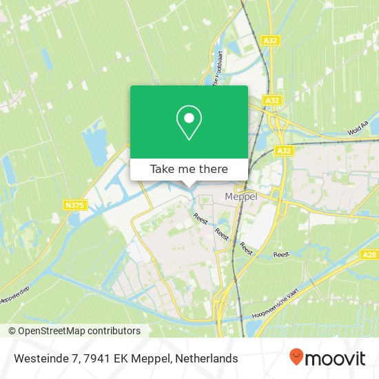 Westeinde 7, 7941 EK Meppel map