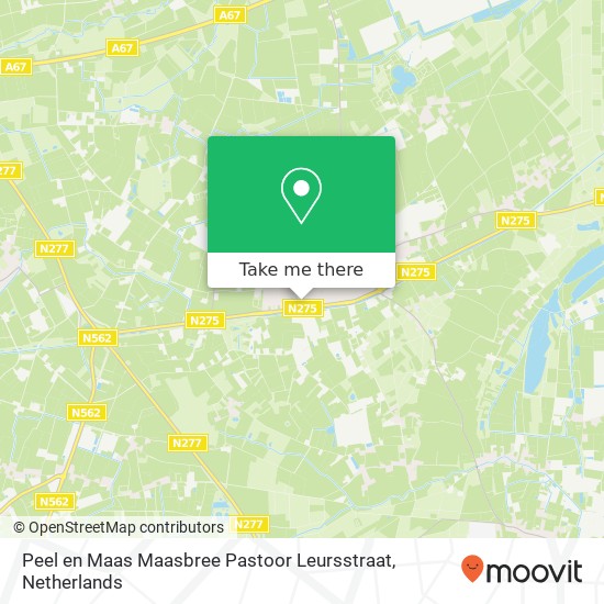 Peel en Maas Maasbree Pastoor Leursstraat Karte