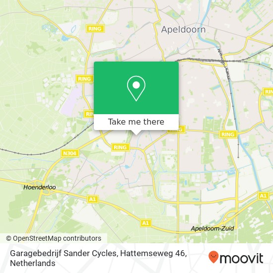 Garagebedrijf Sander Cycles, Hattemseweg 46 map