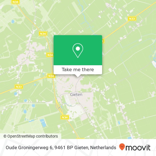 Oude Groningerweg 6, 9461 BP Gieten Karte