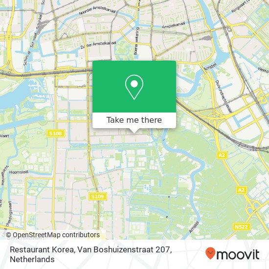 Restaurant Korea, Van Boshuizenstraat 207 map