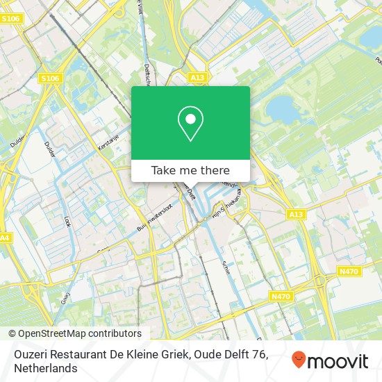 Ouzeri Restaurant De Kleine Griek, Oude Delft 76 Karte