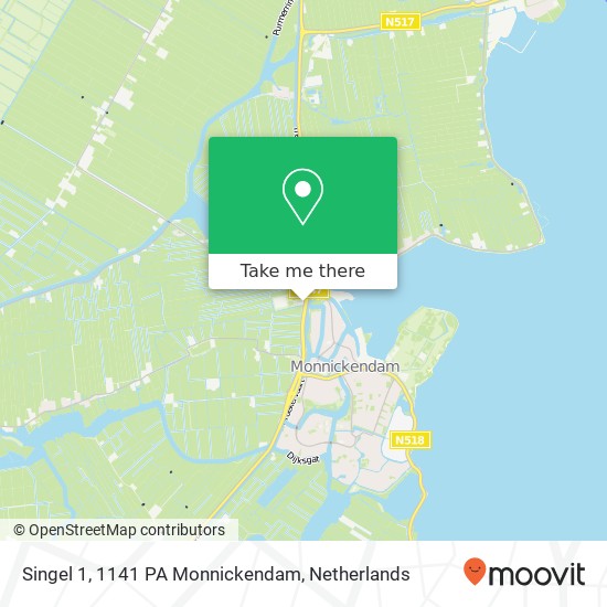 Singel 1, 1141 PA Monnickendam Karte