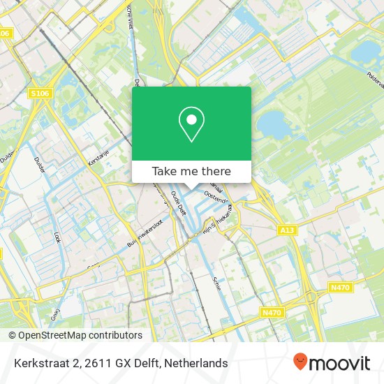 Kerkstraat 2, 2611 GX Delft map