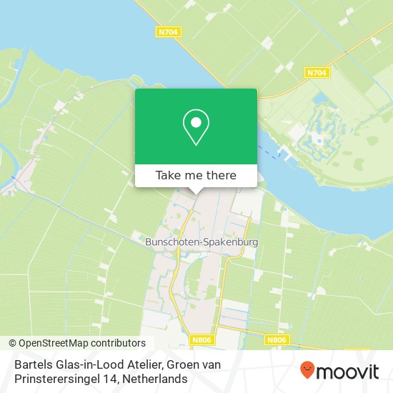 Bartels Glas-in-Lood Atelier, Groen van Prinsterersingel 14 map