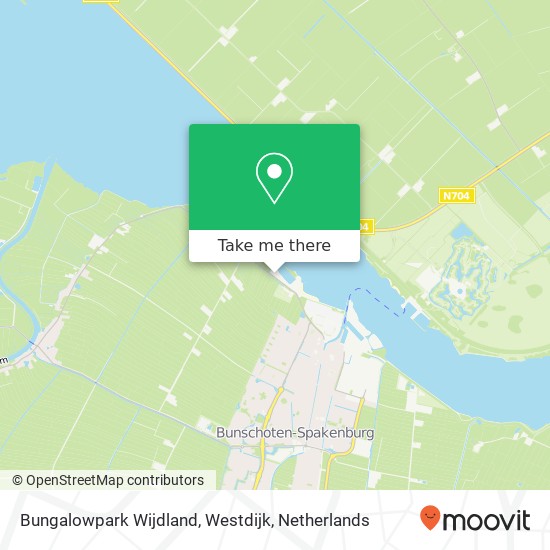 Bungalowpark Wijdland, Westdijk Karte