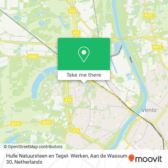 Hulle Natuursteen en Tegel- Werken, Aan de Wassum 30 map