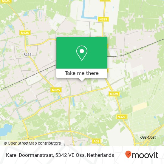 Karel Doormanstraat, 5342 VE Oss map