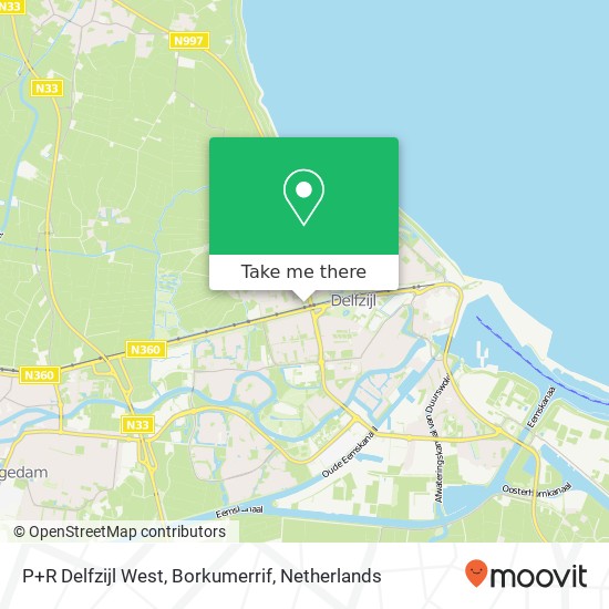 P+R Delfzijl West, Borkumerrif map