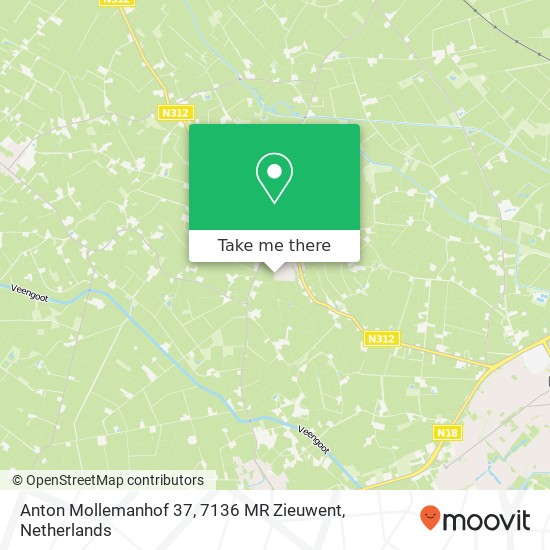 Anton Mollemanhof 37, 7136 MR Zieuwent Karte