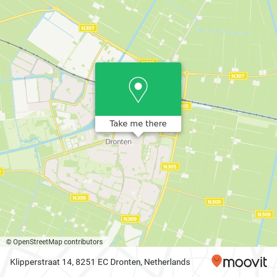 Klipperstraat 14, 8251 EC Dronten Karte