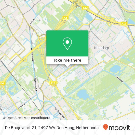 De Bruijnvaart 21, 2497 WV Den Haag map